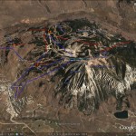 Google Earth image with lift routes