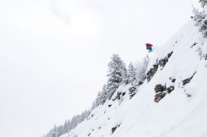 Will Dujardin finding some air in Das Boat at Grand Targhee.