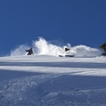 Matt Evans and Mark Mikos party skied this mellow pitch.