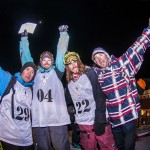 The top 3 skiers with Colorado Freeskier owner, Gabe Martin: Grant Spear, Scot Chrisman, and Alex Norton. Photo: Trent Bona