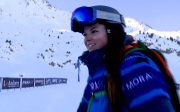 Brittany was all smiles at the bottom of her FWJC run in Andorra.