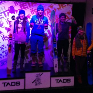 Brittany Barefield and Emma Patterson on the 15-18 Female Ski Podium in 2nd and 3rd.