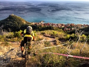 The men's downhill above Finale Ligure, one of the most iconic tracks in the Super Enduro and final round of the Enduro World Series. Loose AF.